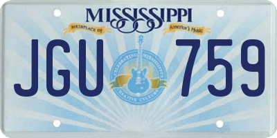 MS license plate JGU759