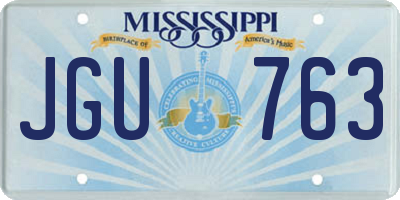 MS license plate JGU763