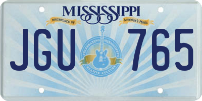 MS license plate JGU765