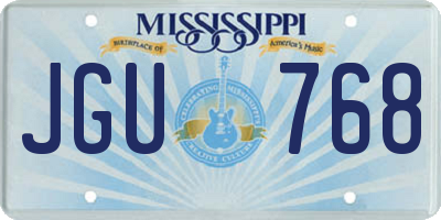 MS license plate JGU768