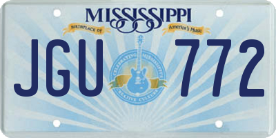 MS license plate JGU772
