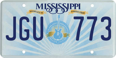 MS license plate JGU773