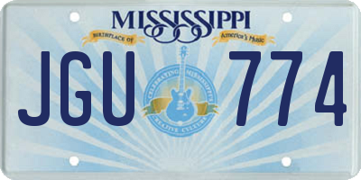 MS license plate JGU774