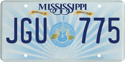 MS license plate JGU775