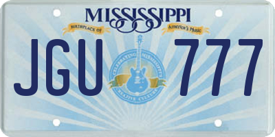 MS license plate JGU777