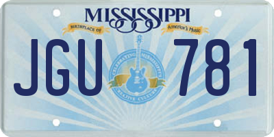 MS license plate JGU781