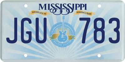 MS license plate JGU783