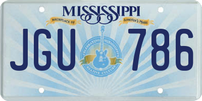 MS license plate JGU786