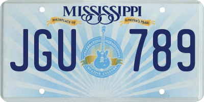 MS license plate JGU789