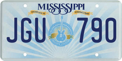 MS license plate JGU790