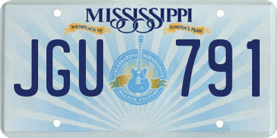MS license plate JGU791