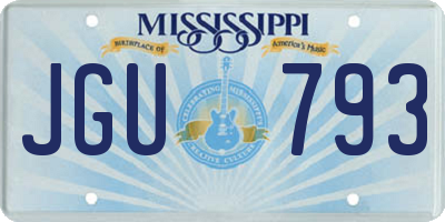 MS license plate JGU793