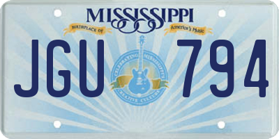 MS license plate JGU794