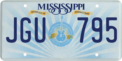 MS license plate JGU795