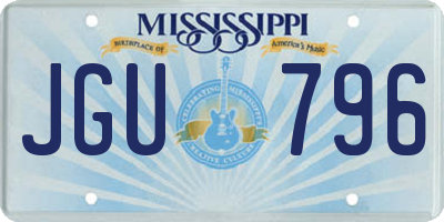 MS license plate JGU796