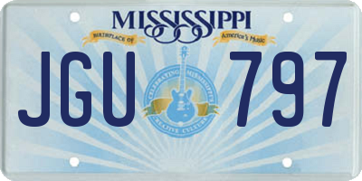 MS license plate JGU797
