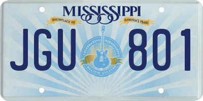 MS license plate JGU801