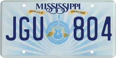 MS license plate JGU804