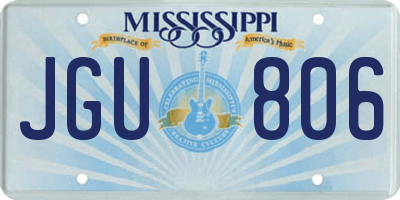 MS license plate JGU806