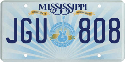 MS license plate JGU808
