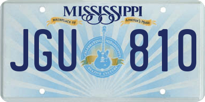 MS license plate JGU810