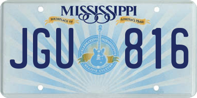 MS license plate JGU816