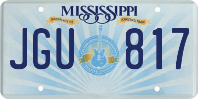 MS license plate JGU817