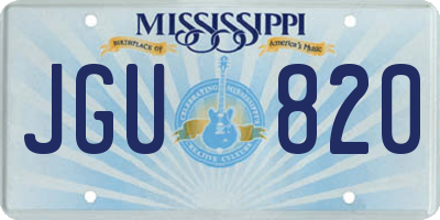 MS license plate JGU820