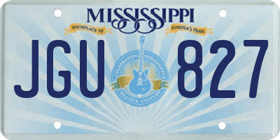 MS license plate JGU827