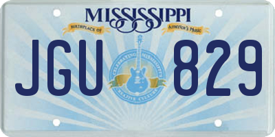 MS license plate JGU829