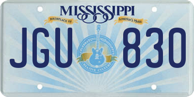 MS license plate JGU830