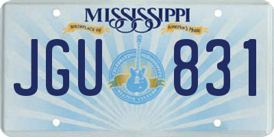 MS license plate JGU831