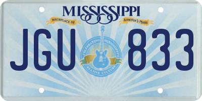 MS license plate JGU833