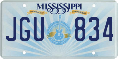 MS license plate JGU834