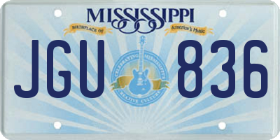 MS license plate JGU836
