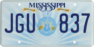 MS license plate JGU837