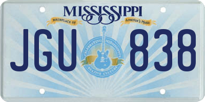 MS license plate JGU838