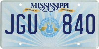 MS license plate JGU840