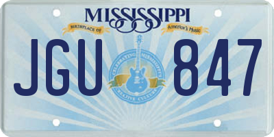 MS license plate JGU847