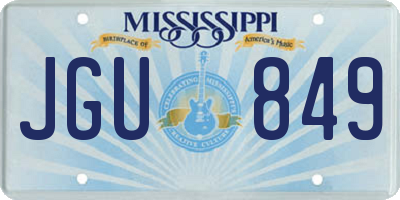 MS license plate JGU849