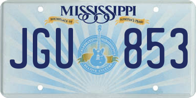 MS license plate JGU853