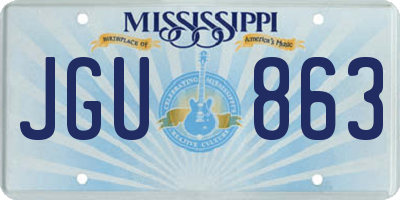 MS license plate JGU863