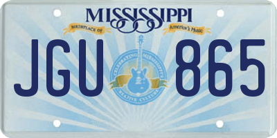 MS license plate JGU865