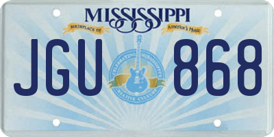 MS license plate JGU868