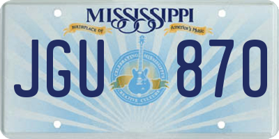MS license plate JGU870