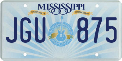 MS license plate JGU875