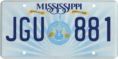 MS license plate JGU881