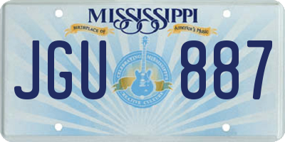 MS license plate JGU887