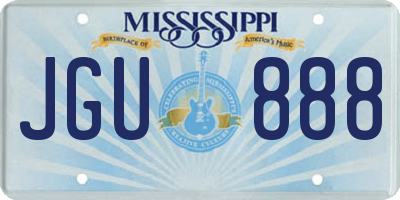 MS license plate JGU888
