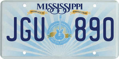 MS license plate JGU890